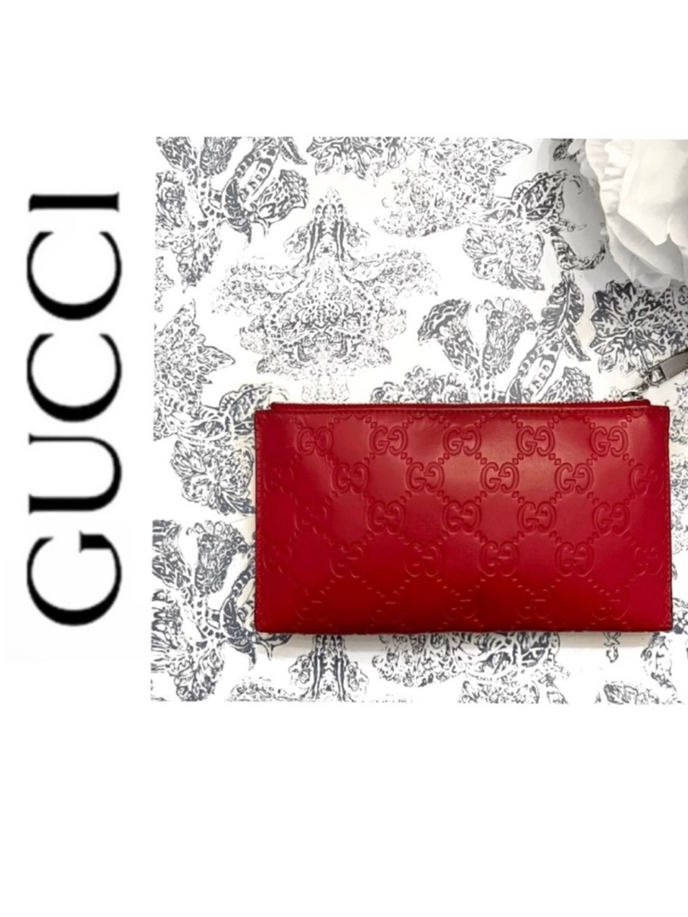 GUCCI Guccissima Leather Zip Pouch 100% Authentic